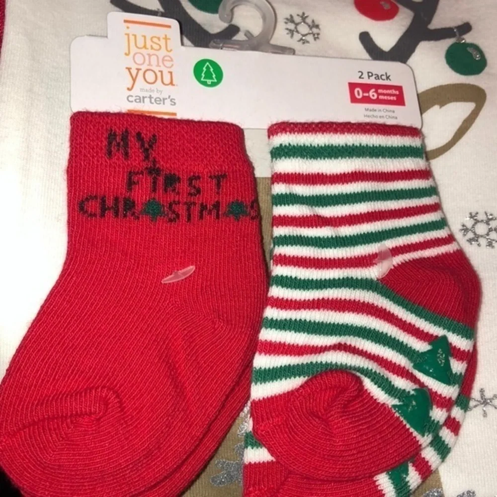 Carter’s Babies First‎ Christmas bodysuit Set Lot 3 Months